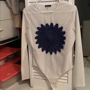 White mesh body suit